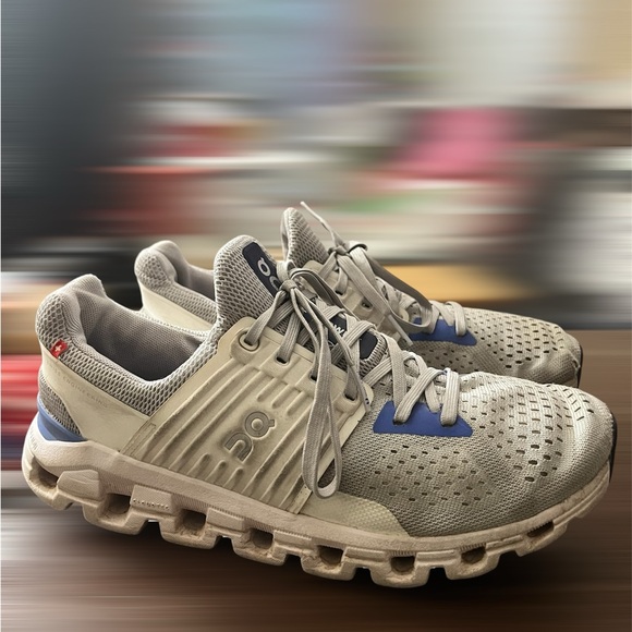 On Running Men's Tan and Blue Athletic Shoes - Picture 5 of 5